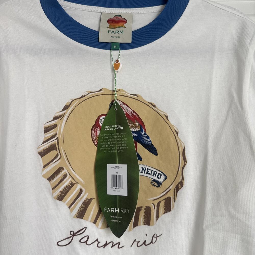 Farm Rio Off-White Beer Cap Baby T-Shirt Women’s Size Medium NWT - Picture 4 of 5